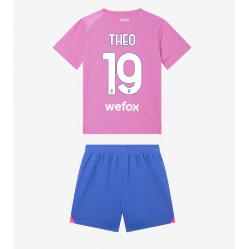Fotballdrakt Barn AC Milan Theo Hernandez #19 Tredjedraktsett 2023-24 Kortermet (+ Korte bukser)